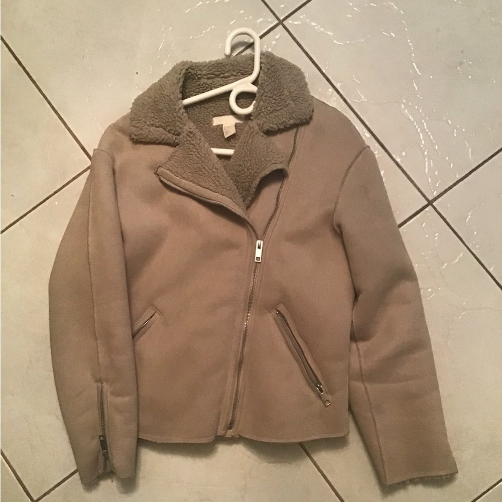 Zip Up Jacket Faux Suede Shearling Lined - Picture 4 of 9